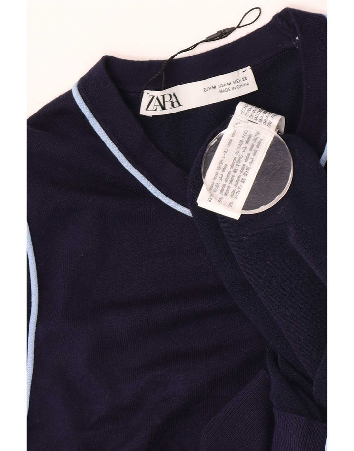 Canotta canotta da donna Zara UK 12 media blu navy in viscosa