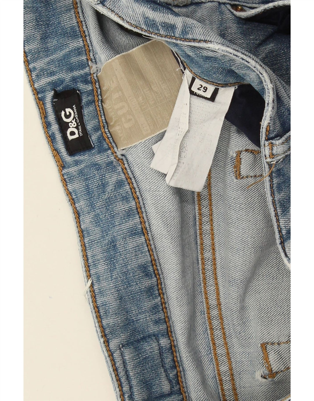 Jeans slim effetto consumato da donna Dolce & Gabbana W29 L32 cotone blu