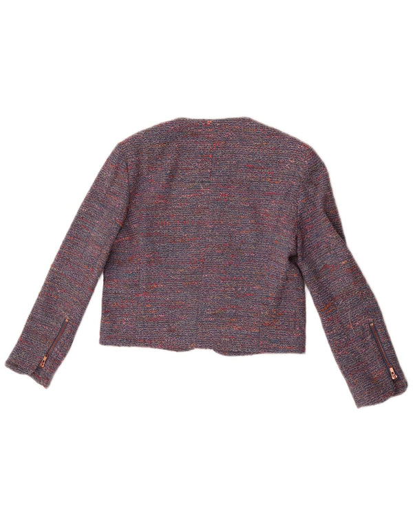 Giacca blazer corta da donna French Connection UK 10 piccola blu screziata