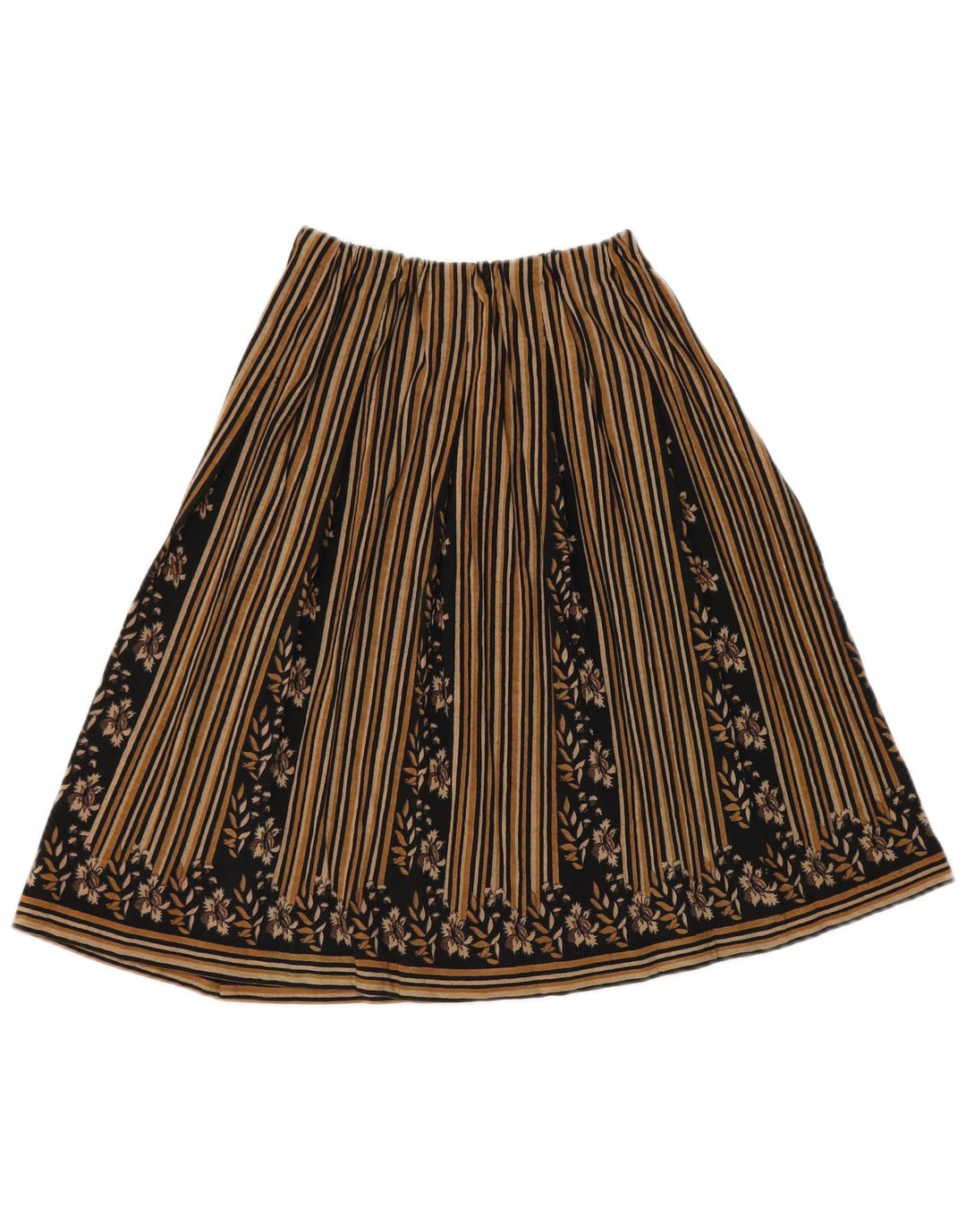 Gonna a trapezio da donna vintage W30 a righe nere medie