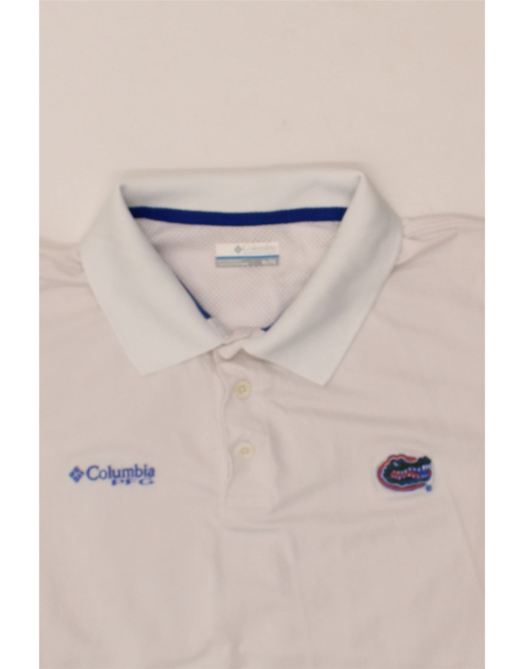 COLUMBIA Mens Polo Shirt XL White Polyester Vintage Columbia and Second-Hand Columbia from Messina Hembry 