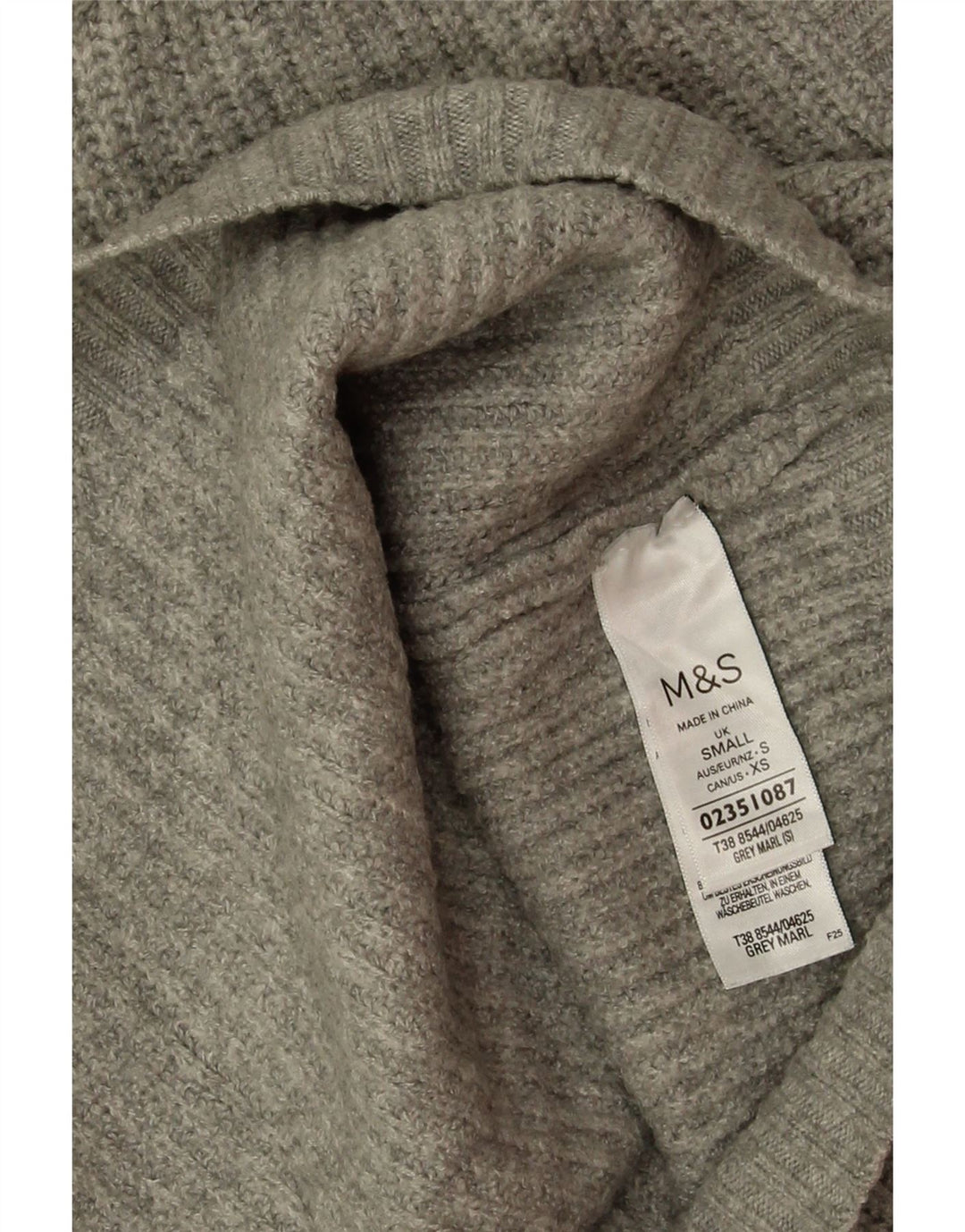Canotta corta da donna Marks & Spencer UK 10 piccola poliestere grigio
