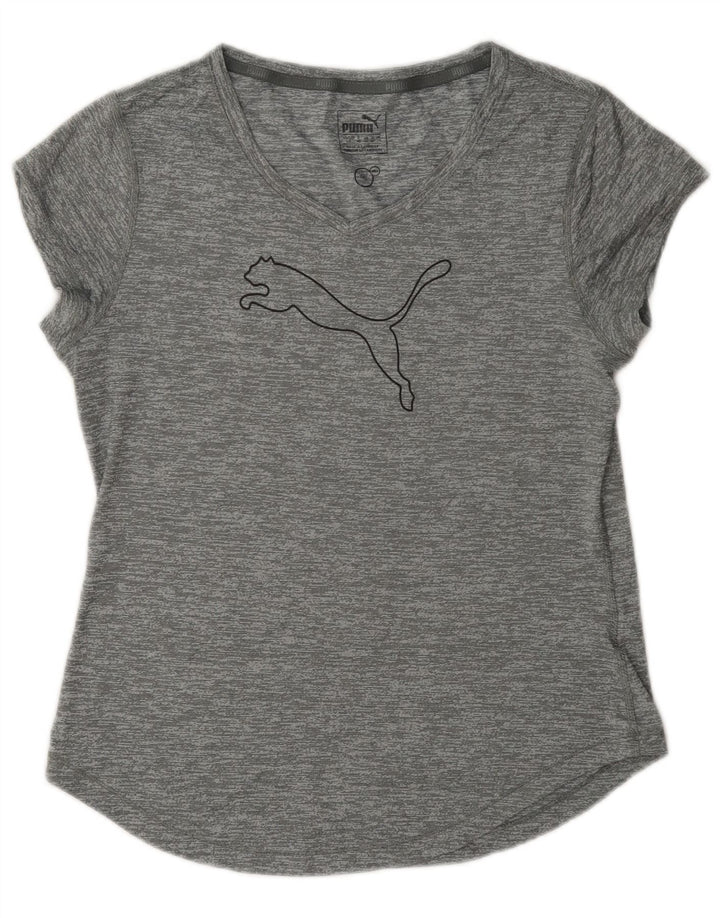 T-shirt grafica da donna Puma UK 14 grande grigio screziato