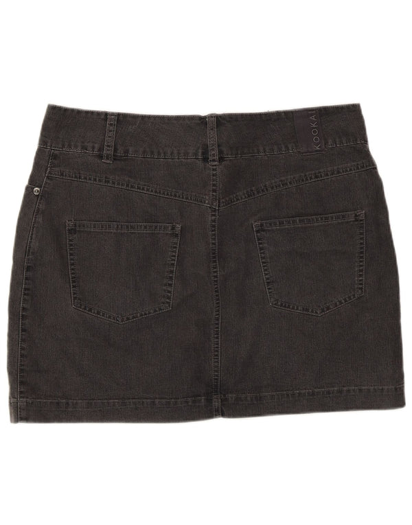 KOOKAI Womens Mini Denim Skirt IT 42 Medium W32 Grey Cotton