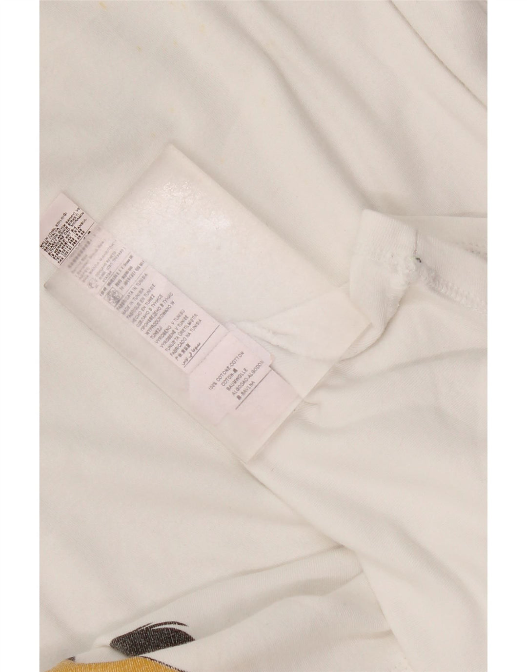 Benetton Donna Disney Top con grafica oversize manica lunga UK 12 Medio Bianco