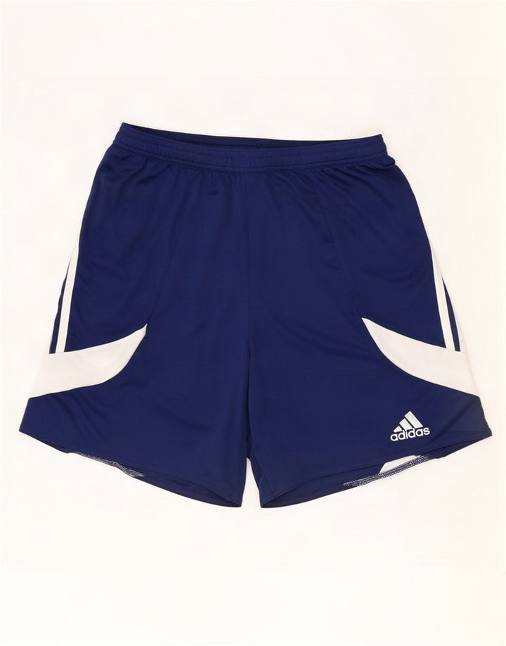 Pantaloncini sportivi Adidas Climalite da uomo, poliestere color block medio blu navy