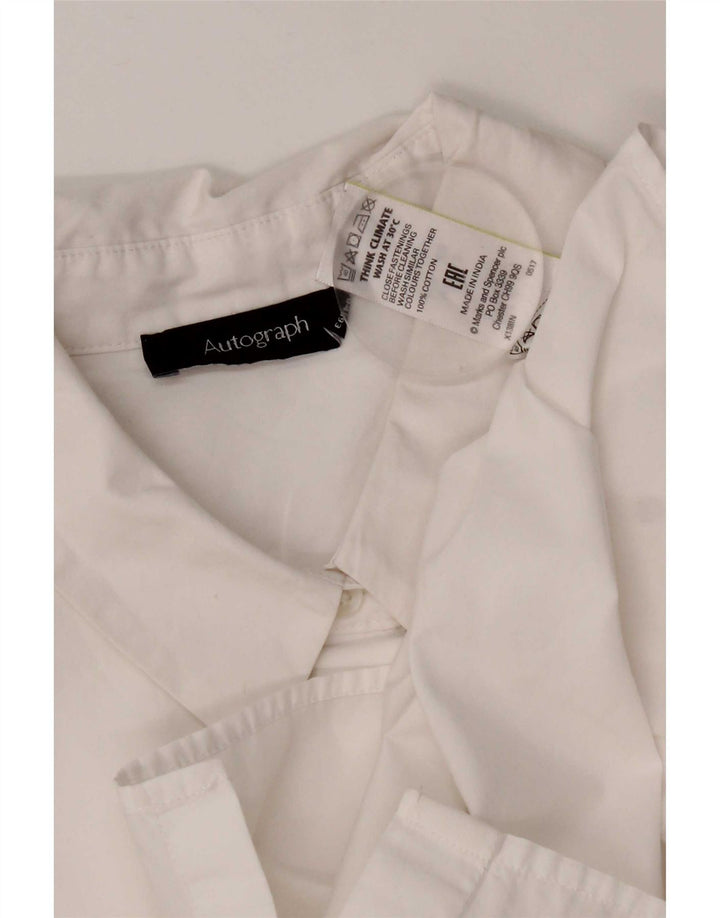 Marks & Spencer Camicia Autograph da donna Camicetta UK 12 Cotone bianco medio