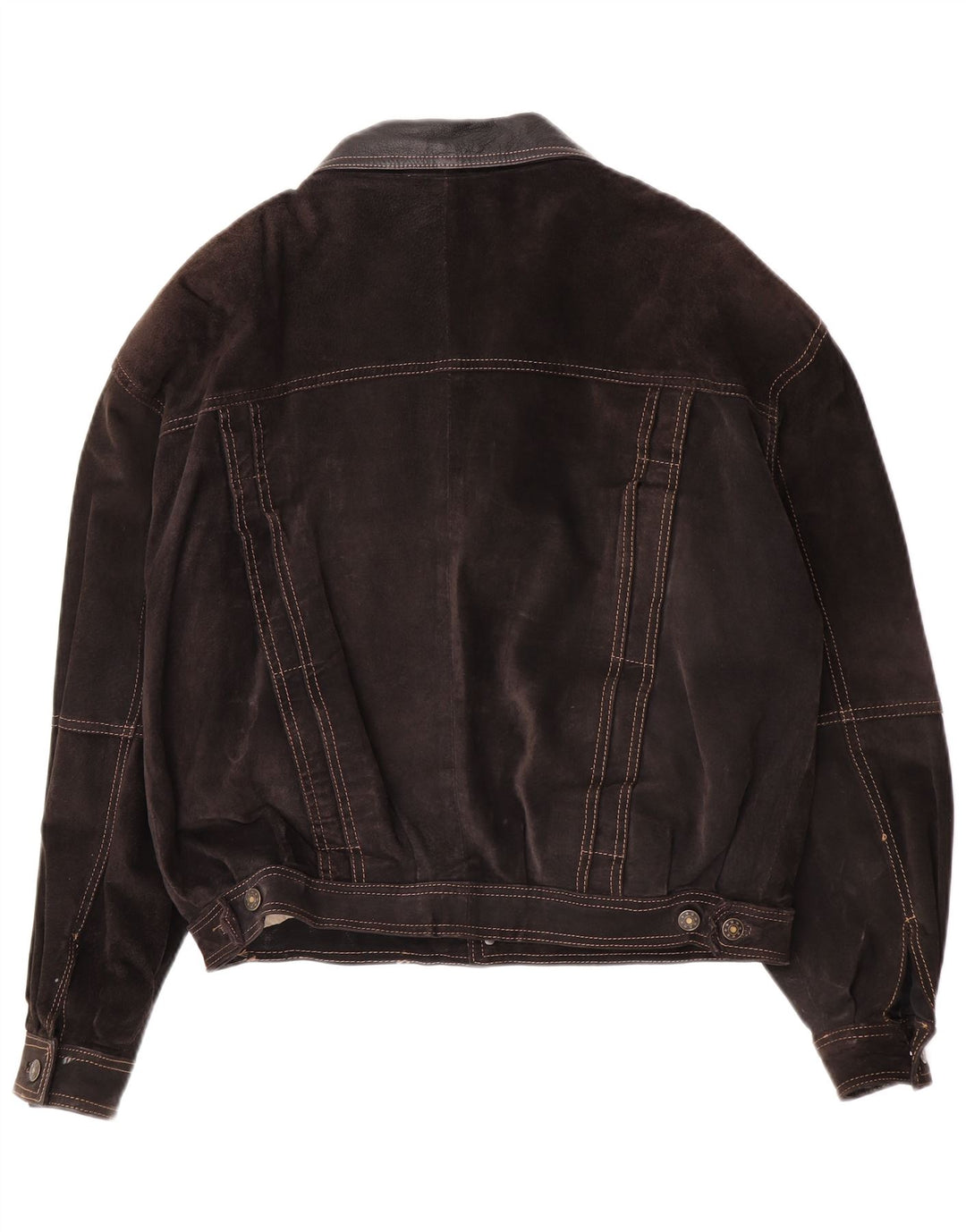 Giacca in pelle oversize bomber da uomo John F Gee IT 46 piccola pelle scamosciata marrone