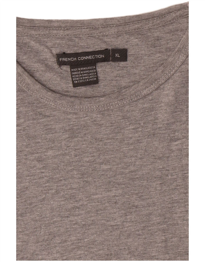 T-shirt da uomo French Connection Top XL in cotone chiazzato grigio