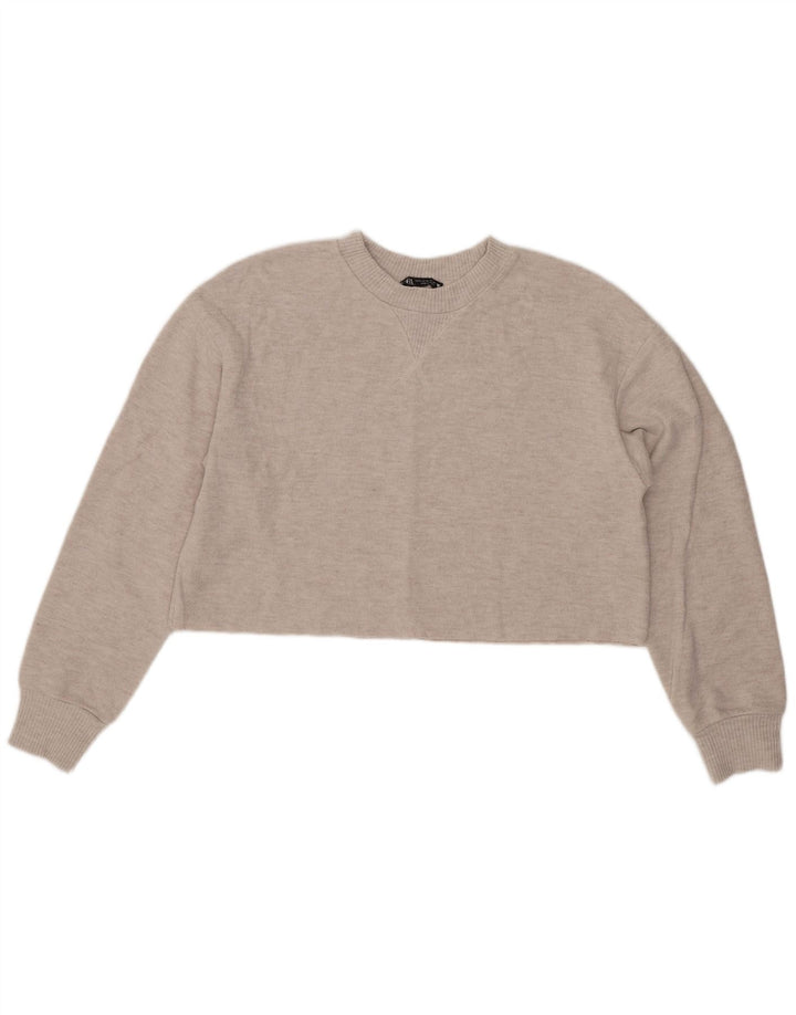 Top corto da donna Zara in camicetta UK 14 Poliestere grigio medio
