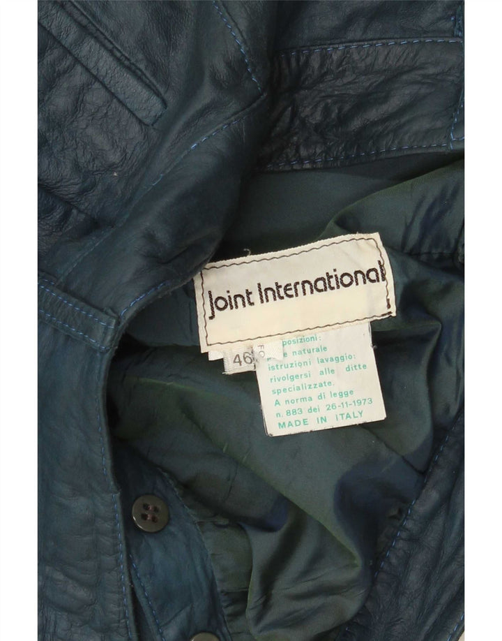 Gonna in pelle vintage da donna IT 46 grande W30 blu navy