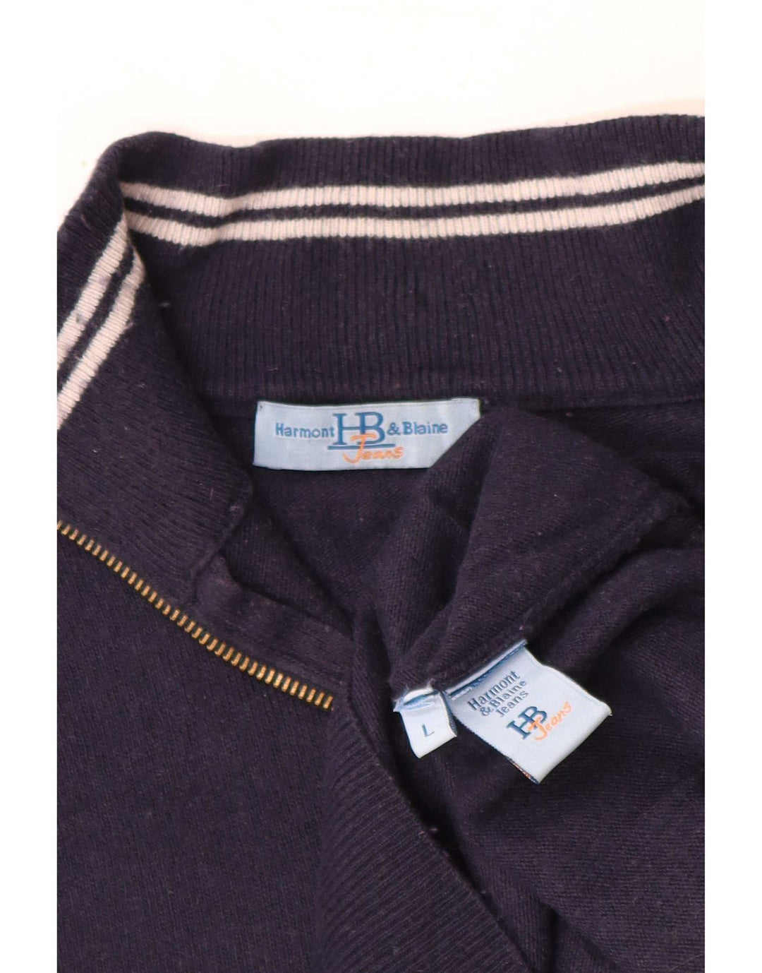 Maglione da uomo Harmont & Blaine con zip e collo grande blu navy