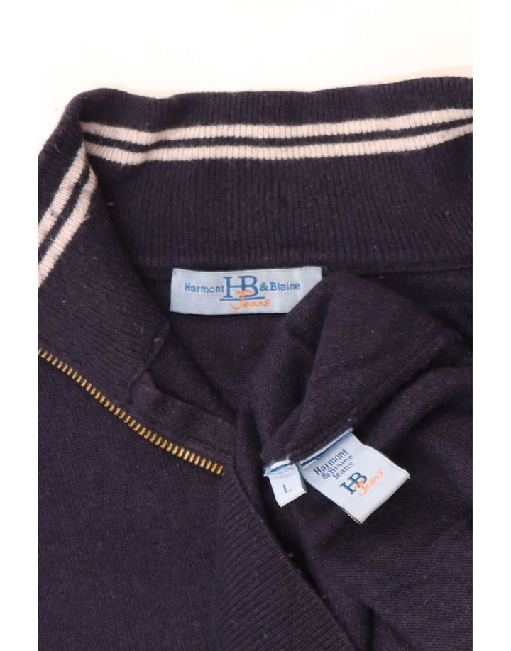 Maglione da uomo Harmont & Blaine con zip e collo grande blu navy