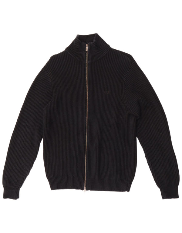 Maglione cardigan da uomo Fred Perry in cotone nero medio