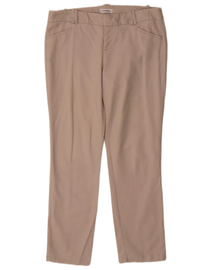 Pantaloni casual dritti da donna Calvin Klein US 8 Medium W32 L28 Beige