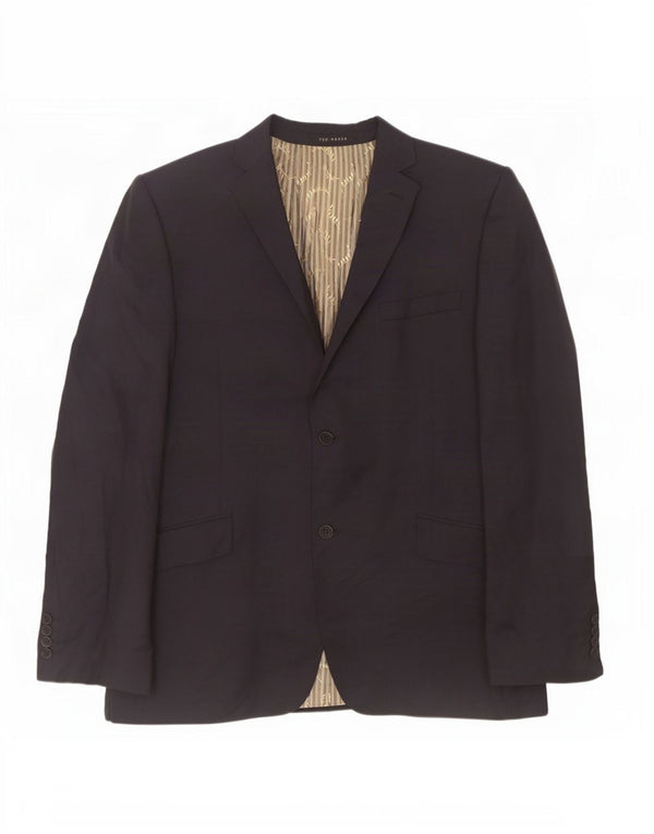 Giacca blazer da uomo a 2 bottoni Ted Baker UK 44 2XL Lana blu navy
