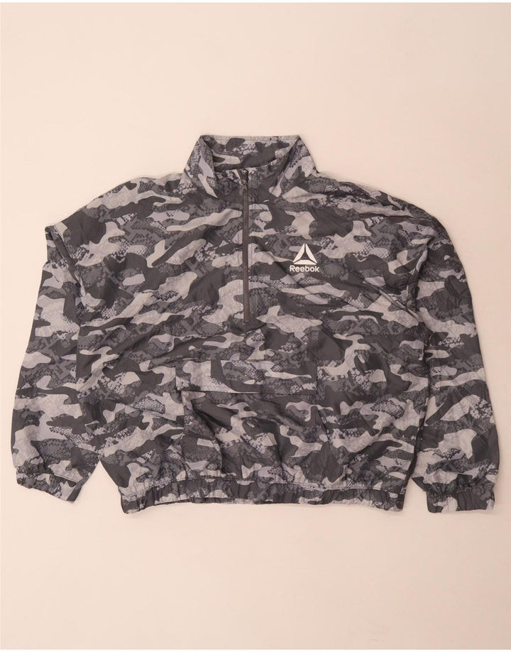 Top da tuta pullover oversize da donna Reebok UK 16 Large Grey Camouflage