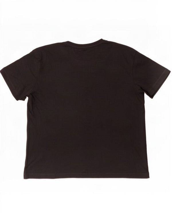 Kappa Womens Graphic T-Shirt Top UK 14 Large Black Cotton