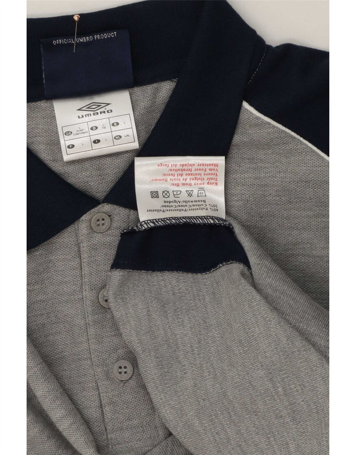 Polo da uomo Umbro UK 41/43 Large Grigio Colourblock Poliestere