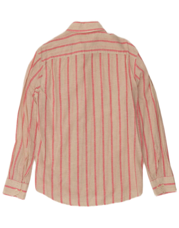 Camicia da uomo vintage gessato bianco sporco medio