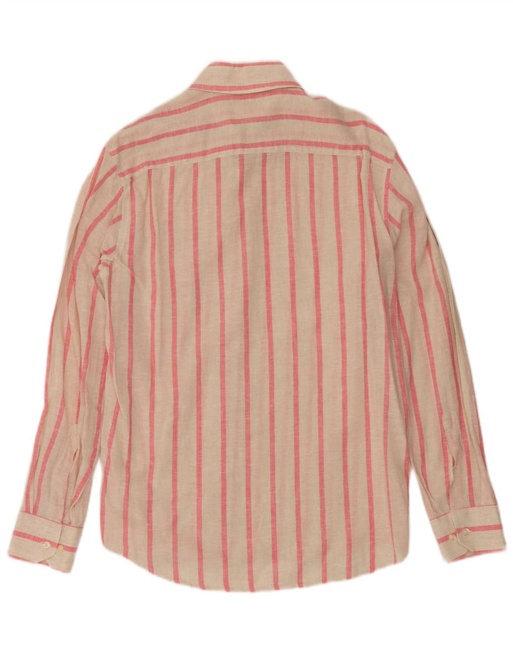 Camicia da uomo vintage gessato bianco sporco medio