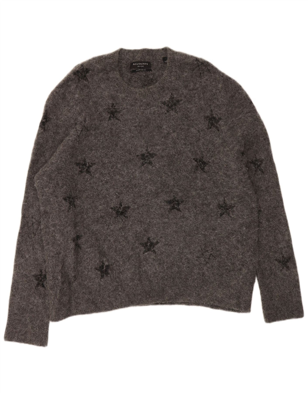 Maglione maglione girocollo da donna ALL SAINTS UK 20 2XL Grigio geometrico