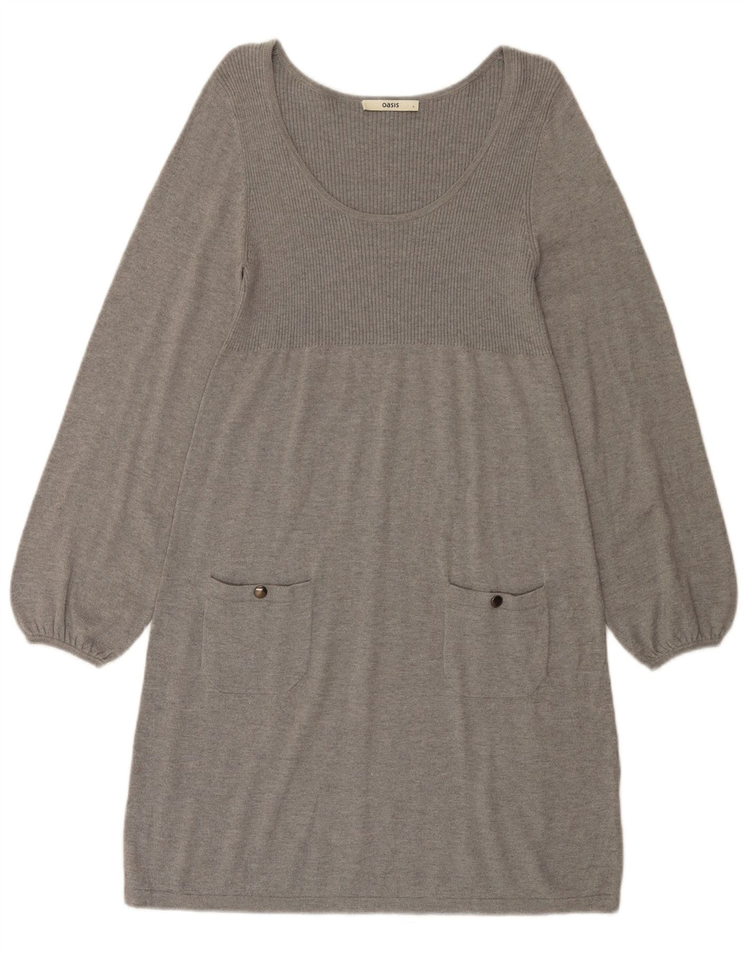 Abito maglione da donna Oasis UK 14 grande cotone grigio