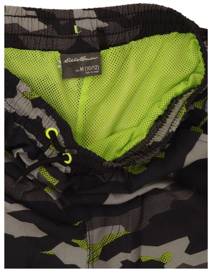 Pantaloncini da bagno per ragazzi Eddie Bauer 10-11 anni mimetici neri medi