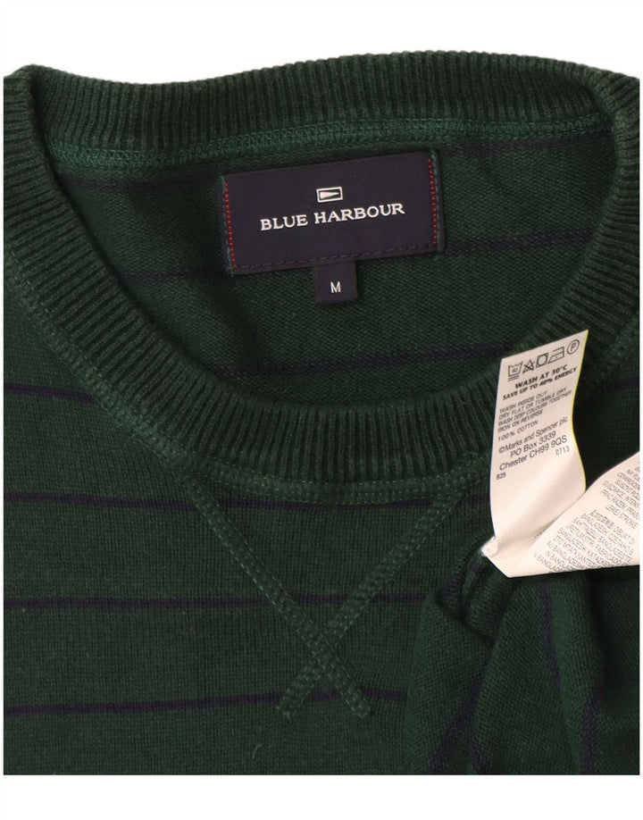 MARKS & SPENCER Maglione maglione girocollo da uomo blu Harbour verde medio