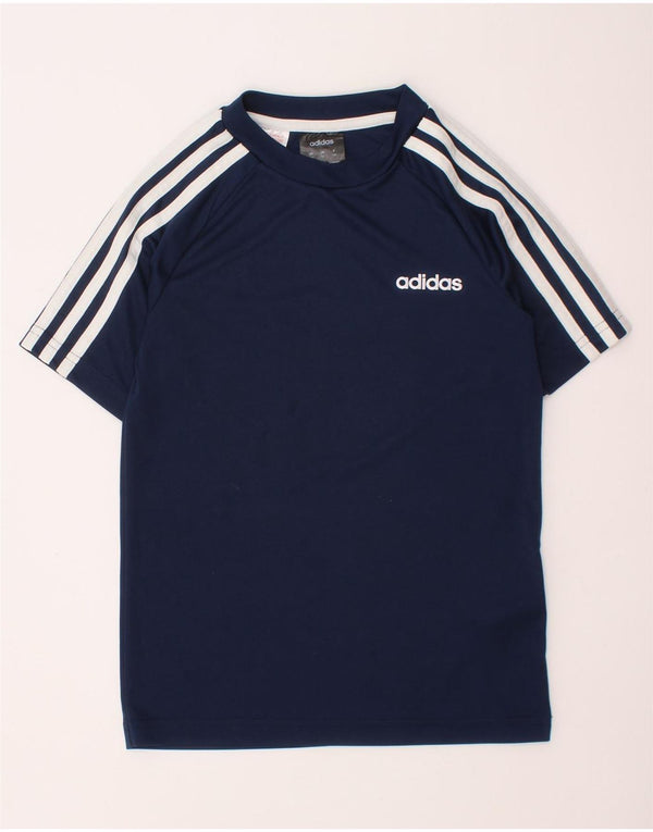 T-shirt ADIDAS da bambino Climalite 7-8 anni in poliestere blu navy