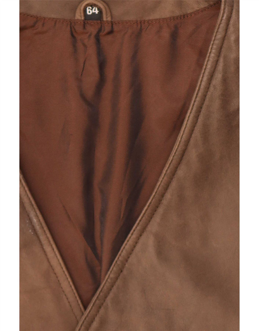 Gilet in pelle da uomo vintage IT 64 5XL Marrone