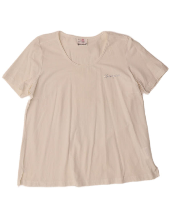 T-shirt comfort fit da donna CHAMPION UK 20 2XL cotone bianco