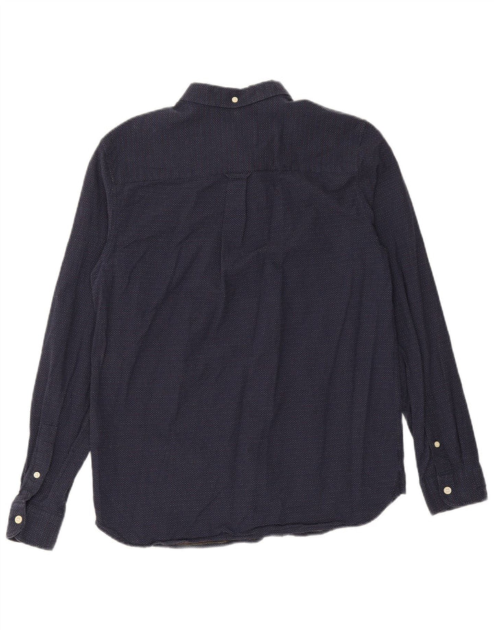 Camicia da uomo LYLE & SCOTT in cotone maculato medio blu navy