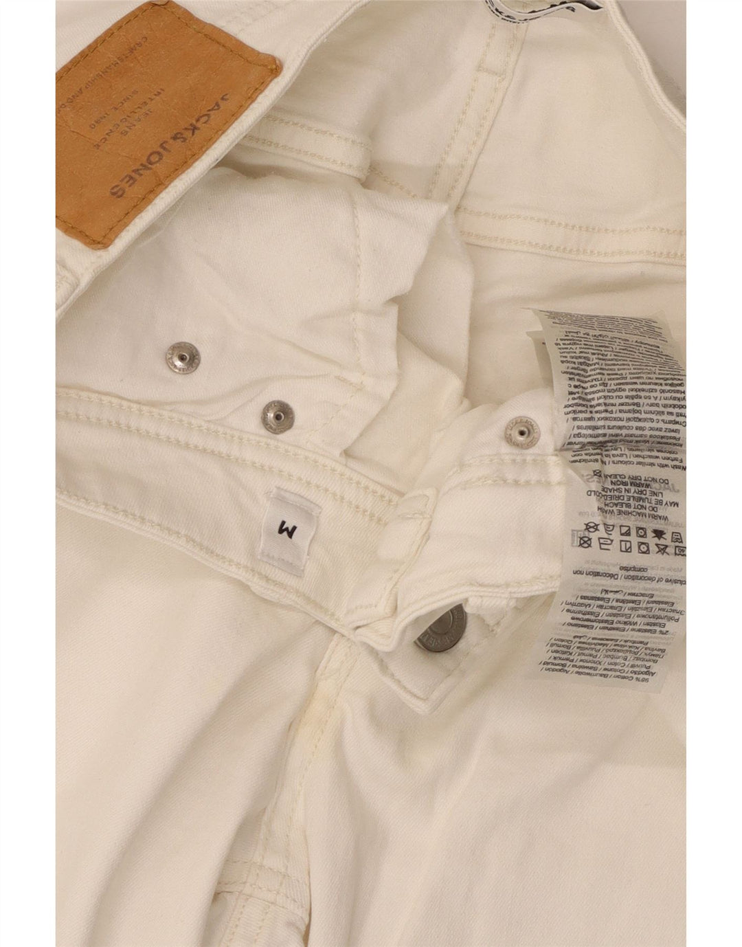 JACK & JONES Pantaloncini di jeans vestibilità regolare da uomo medi W32 cotone bianco