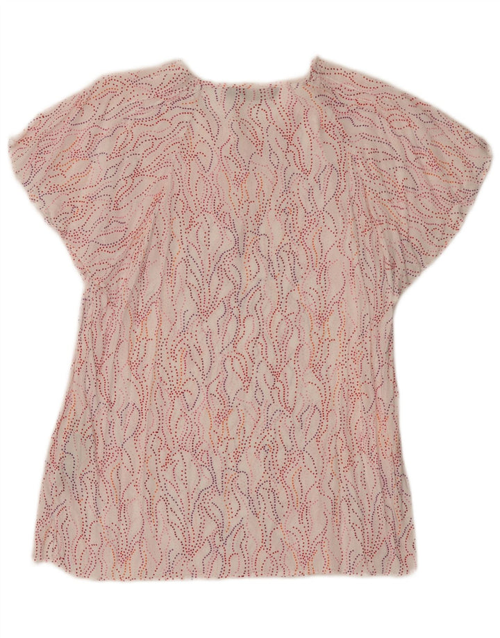Massimo Dutti Camicetta da donna con motivo astratto Top EU 38 piccola viscosa bianca