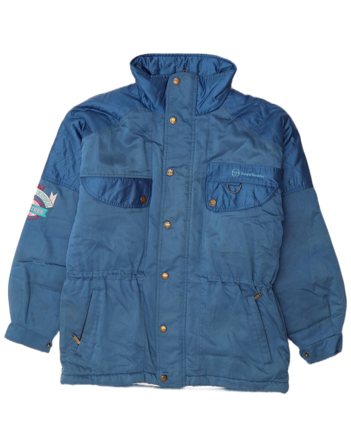 Giacca imbottita dal taglio ampio con grafica da uomo Sergio Tacchini UK 38 Blu medio