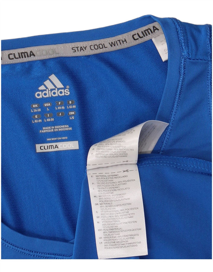 Canotta Adidas Climacool da donna UK 16/18 Large Blu Poliestere