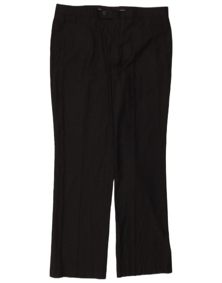Pantaloni da abito dritti da uomo Pierre Cardin W36 L32 poliestere nero