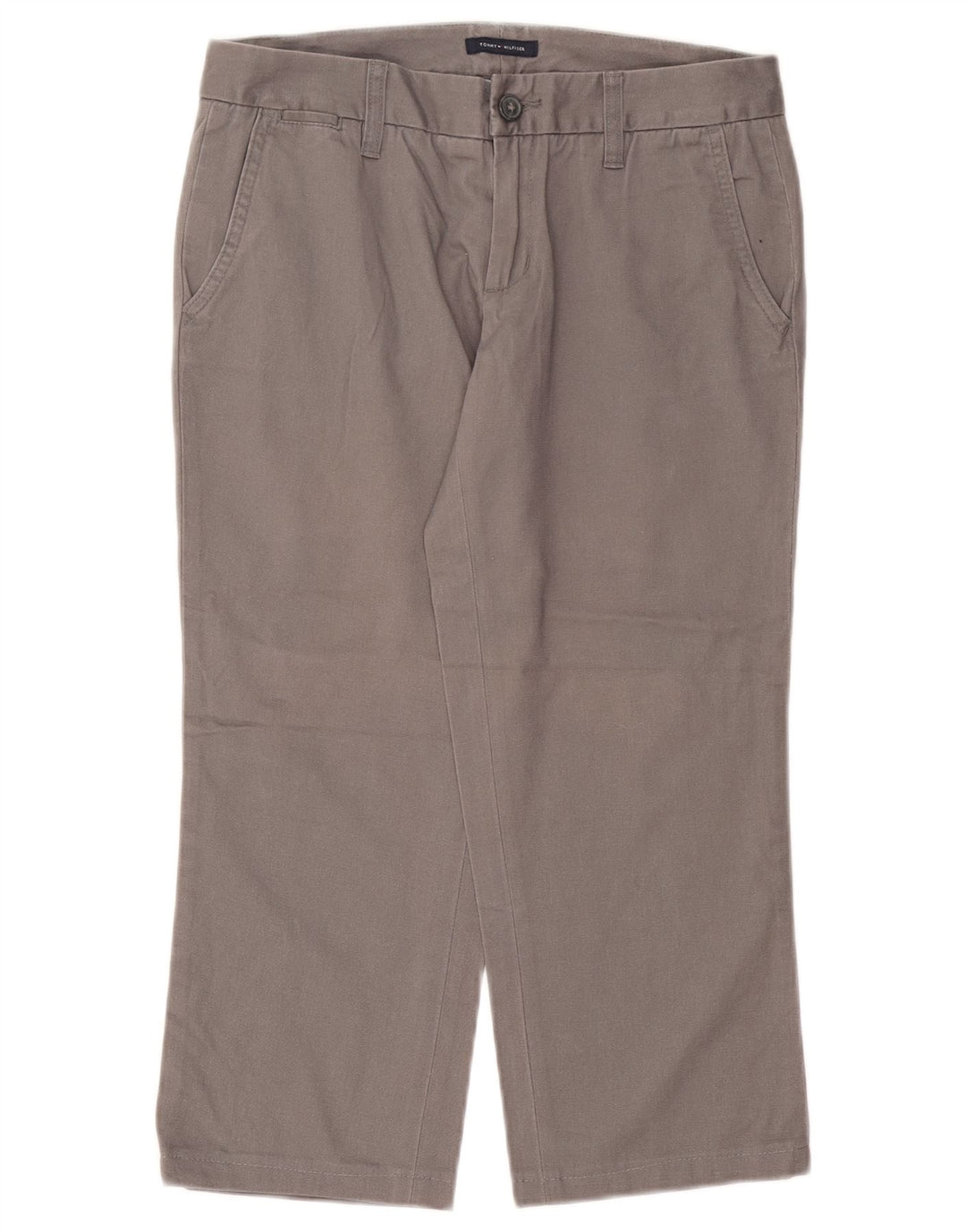 TOMMY HILFIGER Pantaloni corti dritti da donna US 4 Small W25 L22 Grigio