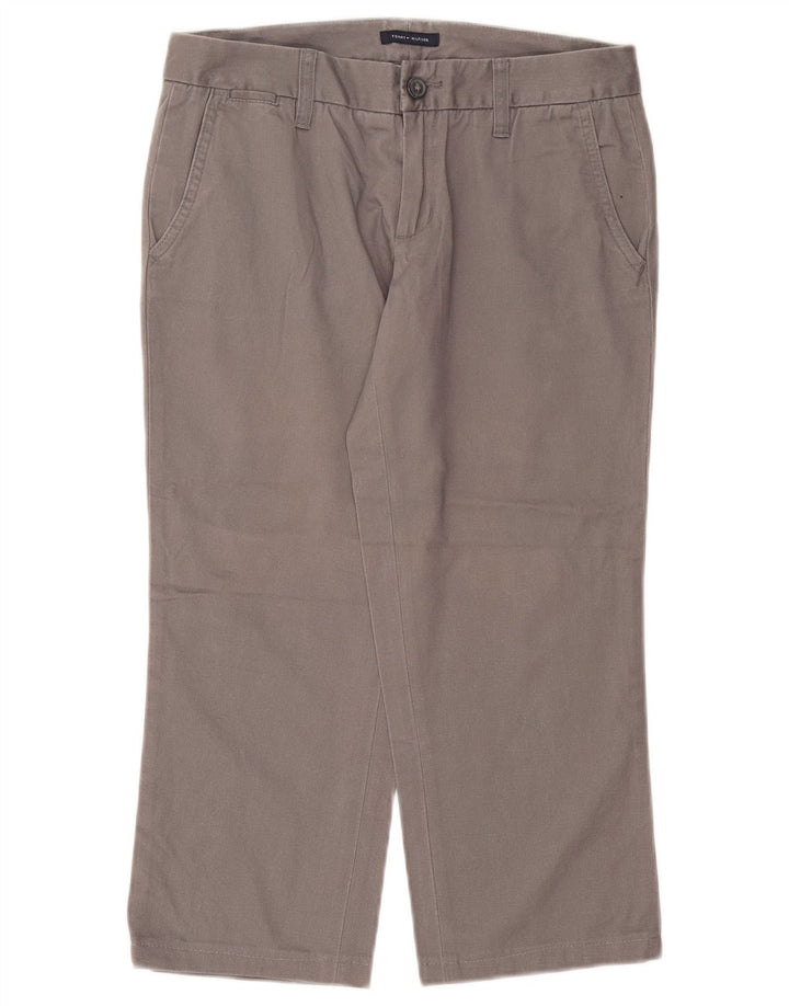 TOMMY HILFIGER Pantaloni corti dritti da donna US 4 Small W25 L22 Grigio
