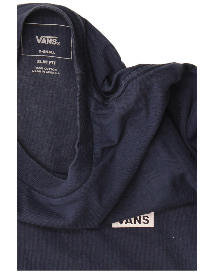 T-shirt grafica da uomo slim fit VANS XS in cotone blu navy