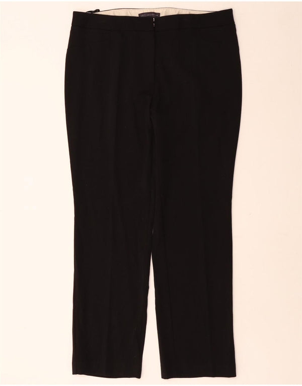 MARKS & SPENCER Womens Straight Casual Trousers UK 16 Large W36 L30 Black
