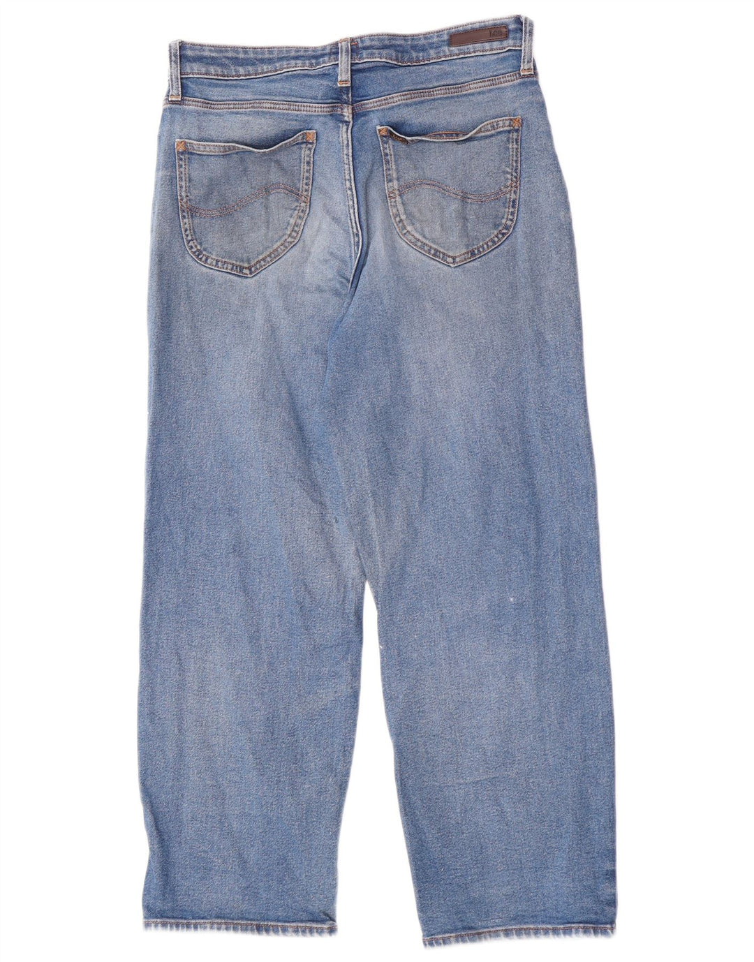 Jeans Lee da donna a gamba larga corta W29 L26 cotone blu