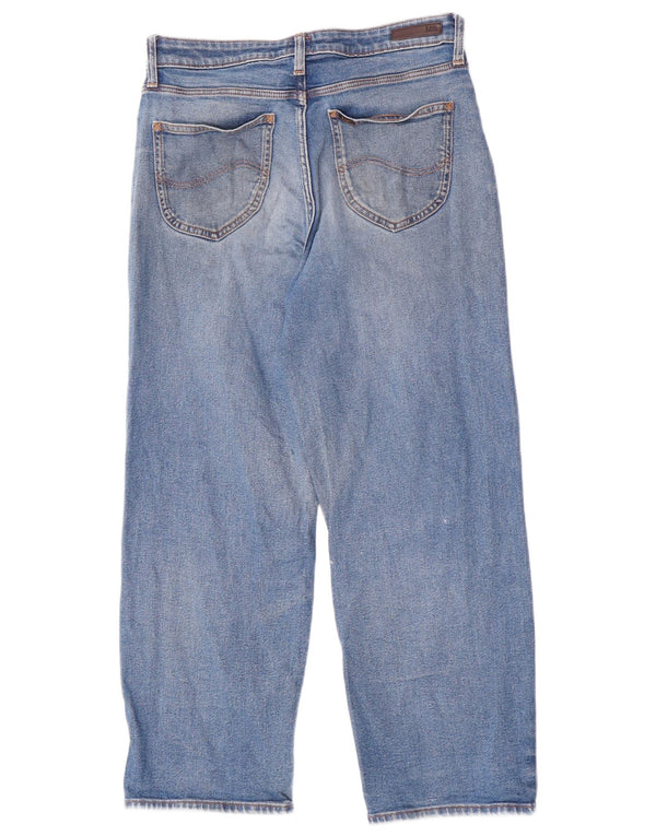 Jeans Lee da donna a gamba larga corta W29 L26 cotone blu