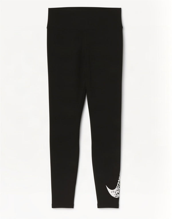 Leggings grafici Nike da donna Dri Fit UK 8 piccoli poliestere nero