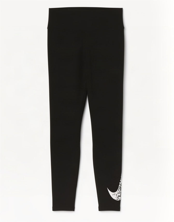 Leggings grafici Nike da donna Dri Fit UK 8 piccoli poliestere nero