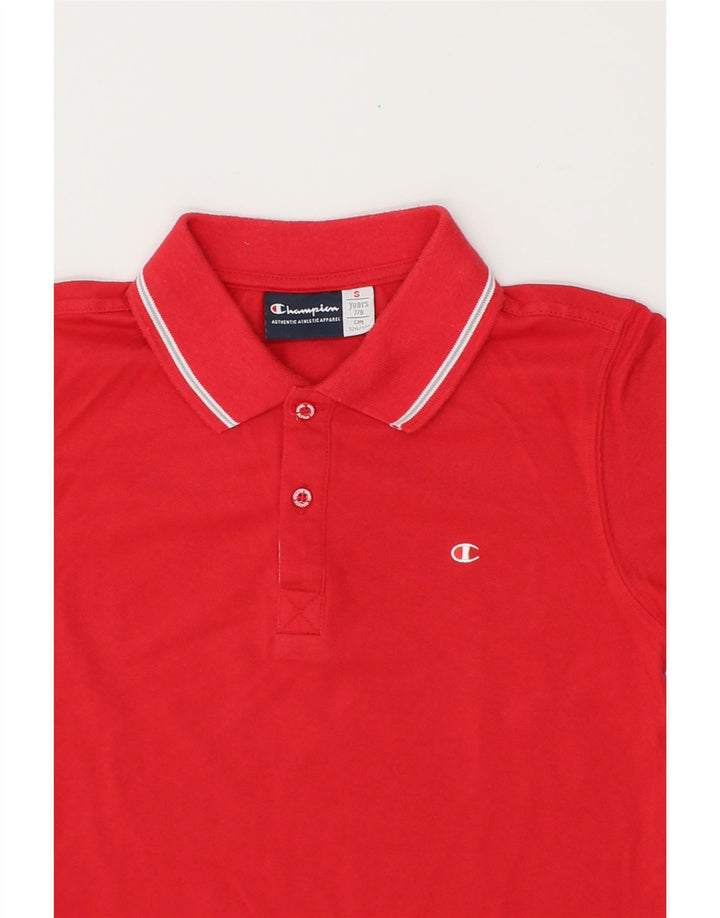 CHAMPION Boys Polo Shirt 7-8 Years Small Red Vintage Champion and Second-Hand Champion from Messina Hembry 