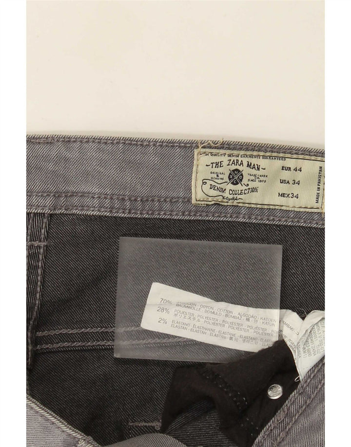 Jeans slim da uomo Zara EU 44 Large W34 L31 Cotone grigio
