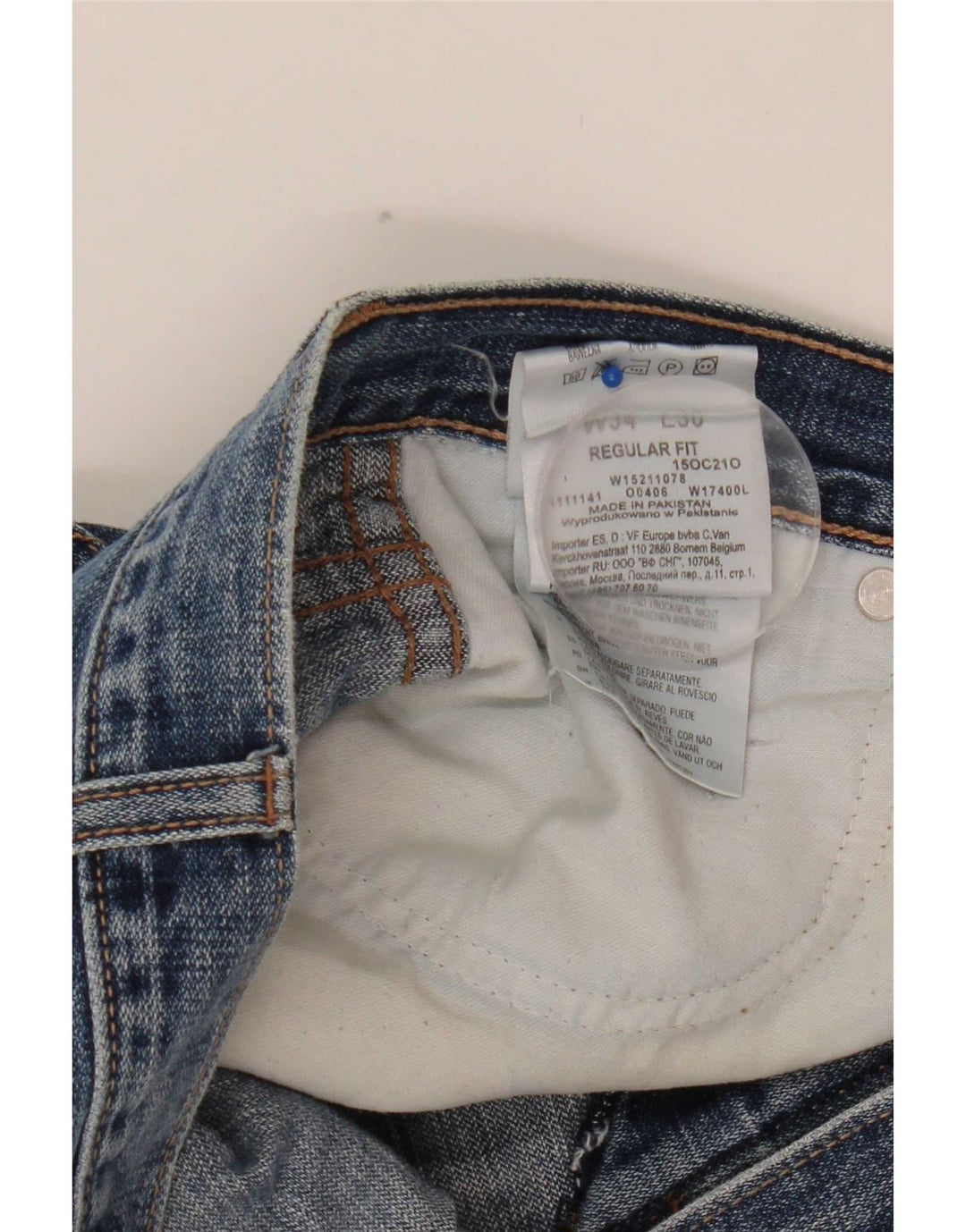 Jeans dritti da uomo Wrangler vestibilità regolare W34 L30 cotone blu
