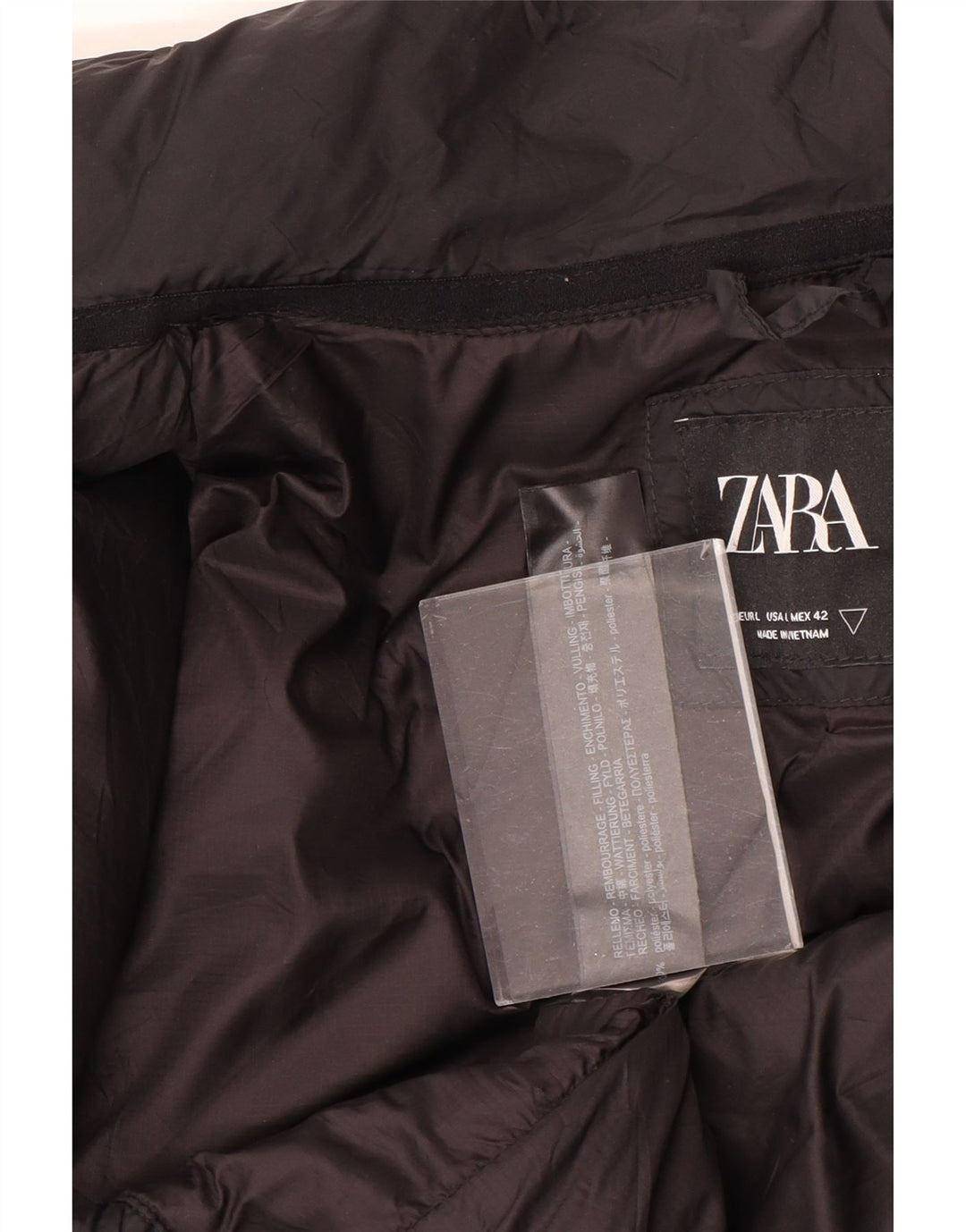 Giacca imbottita da uomo Zara UK 40 grande poliestere nero